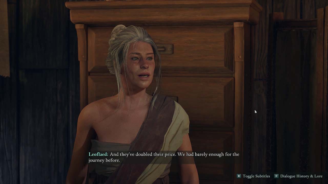 Image showing an NPC in a stark room showing how Avowed's graphics can be poor.